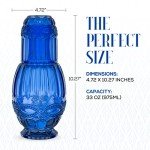 Blue Bedside Water Carafe with Tumbler Set