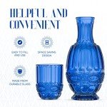 Blue Bedside Water Carafe with Tumbler Set