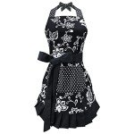Floral Cotton Apron with Pockets for Women