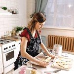 Floral Cotton Apron with Pockets for Women