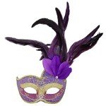 Elegant Feather Venetian Masquerade Mask for Parties