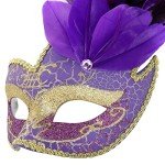 Elegant Feather Venetian Masquerade Mask for Parties