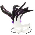Elegant Feather Venetian Masquerade Mask for Parties