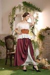 Dark Red High-Waisted Maxi Skirt for Women