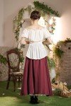 Dark Red High-Waisted Maxi Skirt for Women