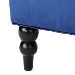 Navy Blue Velvet High-Back Club Chair