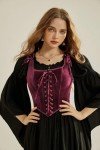Red Lace Up Overbust Corset - Vintage Style