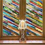 Vintage 3D Stained Glass Window Privacy Film