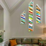 Vintage 3D Stained Glass Window Privacy Film