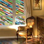 Vintage 3D Stained Glass Window Privacy Film