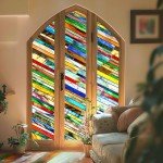 Vintage 3D Stained Glass Window Privacy Film