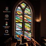 Vintage 3D Stained Glass Window Privacy Film
