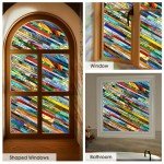 Vintage 3D Stained Glass Window Privacy Film