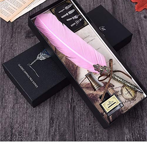 Antique Feather Dip Pen Set – Vintage Elegance