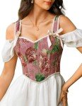 Victorian Floral Corset with Sweetheart Neckline