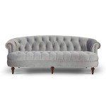 Victorian Tufted Chesterfield Sofa in Opal Grey