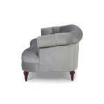 Victorian Tufted Chesterfield Sofa in Opal Grey