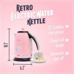 Retro Pink Stainless Steel Electric Tea Kettle | Classic Historia
