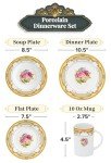 Vintage-Inspired Porcelain Dinnerware Set for 4