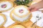 Vintage-Inspired Porcelain Dinnerware Set for 4
