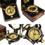 Antique Brass Sundial Compass in Wooden Box | J.J.Hicks London