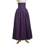 Gothic High Waist Steampunk Skirt in Purple