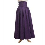 Gothic High Waist Steampunk Skirt in Purple