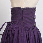 Gothic High Waist Steampunk Skirt in Purple