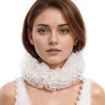 Lace Renaissance Neck Ruffle Collar - White