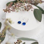 Vintage Botanical Leverback Earrings in Sterling Silver