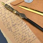 Vintage Wooden Dip Pen & Letter Opener Set