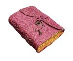Pink Vintage Leather Journal Grimoire - 8X6