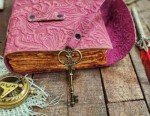 Pink Vintage Leather Journal Grimoire - 8X6