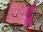 Pink Vintage Leather Journal Grimoire - 8X6