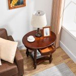 Victorian Cherry Wood Oval End Table with Drawer