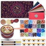 Wax Seal Kit: Stamp, Beads, Warmer, Envelopes