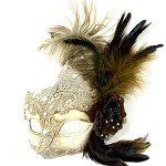 Elegant Feathered Venetian Masquerade Mask for Parties