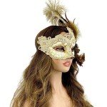 Elegant Feathered Venetian Masquerade Mask for Parties