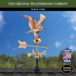 Polished Copper Eagle Cottage Weathervane with Roof Mount