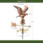 Polished Copper Eagle Cottage Weathervane with Roof Mount