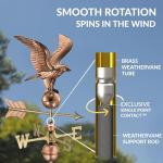 Polished Copper Eagle Cottage Weathervane with Roof Mount