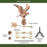 Polished Copper Eagle Cottage Weathervane with Roof Mount