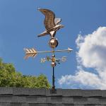 Polished Copper Eagle Cottage Weathervane with Roof Mount