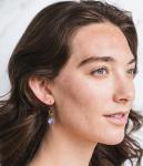 Purple Vintage Bottle Brass Drop Earrings