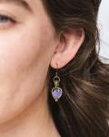 Purple Vintage Bottle Brass Drop Earrings