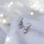 Purple Vintage Bottle Brass Drop Earrings