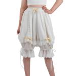 Victorian White Ruffle Bloomer Shorts for Women