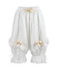 Victorian White Ruffle Bloomer Shorts for Women
