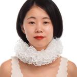 Lace Renaissance Neck Ruffle Collar - White