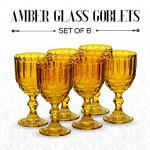 Amber Vintage Wine Glasses, Set of 6